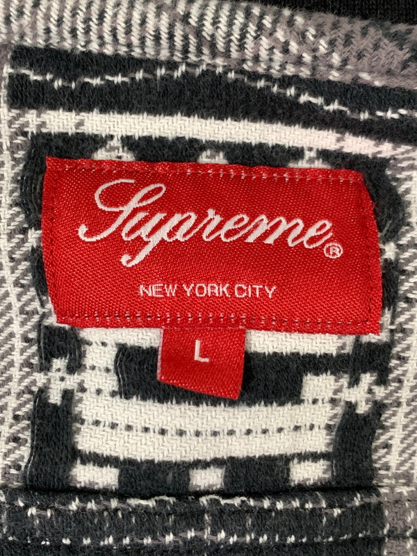 【中古品】【メンズ】 SUPREME シュプリーム HOODED SHADOW PLAID SHIRT フーデッド シャドウ プレイド シャツ トップス 長袖 ロングスリーブ 149-260728-hu-11-min サイズ：L カラー：グレー/ブラック/ホワイト（チェック柄） 万代Net店