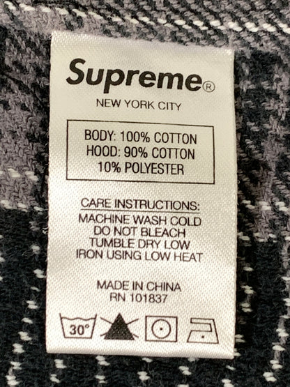 【中古品】【メンズ】 SUPREME シュプリーム HOODED SHADOW PLAID SHIRT フーデッド シャドウ プレイド シャツ トップス 長袖 ロングスリーブ 149-260728-hu-11-min サイズ：L カラー：グレー/ブラック/ホワイト（チェック柄） 万代Net店
