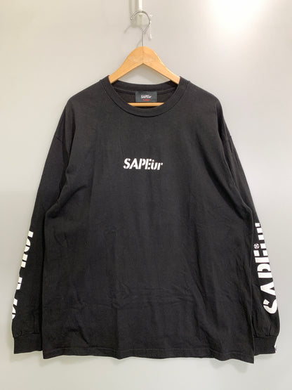 【中古品】【メンズ】 SAPEUR サプール LOGO LS TEE ロゴ ロングスリーブ ティー 長袖 Tシャツ 142-260728-hu-21-min サイズ：XL カラー：ブラック 万代Net店