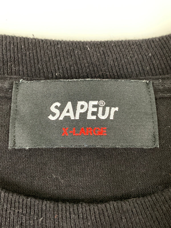 【中古品】【メンズ】 SAPEUR サプール LOGO LS TEE ロゴ ロングスリーブ ティー 長袖 Tシャツ 142-260728-hu-21-min サイズ：XL カラー：ブラック 万代Net店