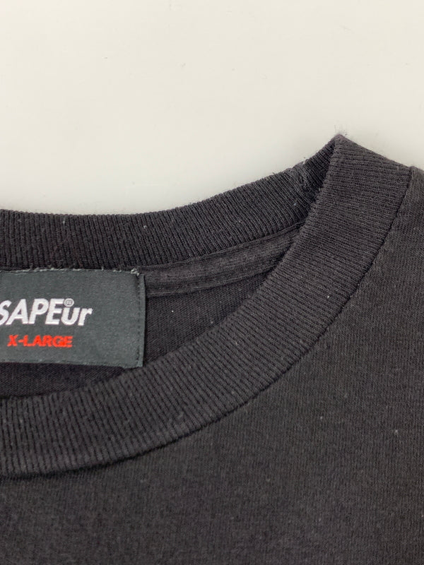 【中古品】【メンズ】 SAPEUR サプール LOGO LS TEE ロゴ ロングスリーブ ティー 長袖 Tシャツ 142-260728-hu-21-min サイズ：XL カラー：ブラック 万代Net店