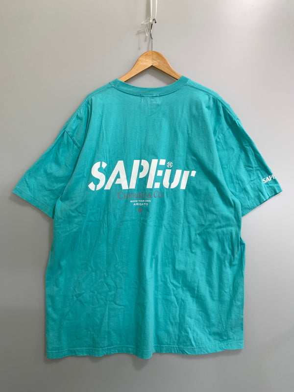 【中古品】【メンズ】 SAPEUR サプール CHERISH ＆ CO. SS TEE チェリッシュ アンド コー ショートスリーブ ティー 半袖 Tシャツ 142-260728-hu-29-min サイズ：XXL カラー：ターコイズブルー系 万代Net店