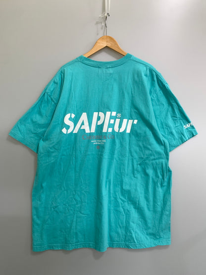 【中古品】【メンズ】 SAPEUR サプール CHERISH ＆ CO. SS TEE チェリッシュ アンド コー ショートスリーブ ティー 半袖 Tシャツ 142-260728-hu-29-min サイズ：XXL カラー：ターコイズブルー系 万代Net店