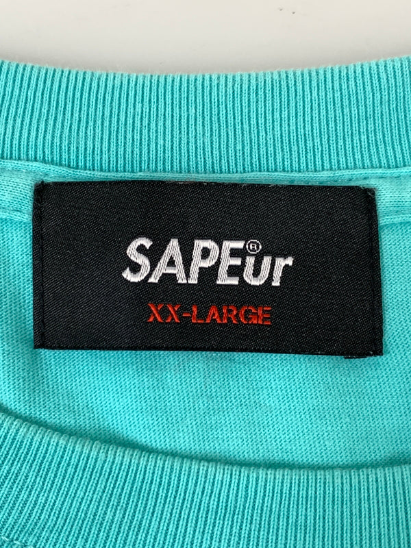 【中古品】【メンズ】 SAPEUR サプール CHERISH ＆ CO. SS TEE チェリッシュ アンド コー ショートスリーブ ティー 半袖 Tシャツ 142-260728-hu-29-min サイズ：XXL カラー：ターコイズブルー系 万代Net店