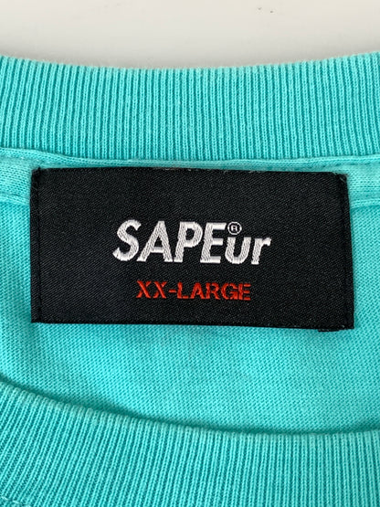 【中古品】【メンズ】 SAPEUR サプール CHERISH ＆ CO. SS TEE チェリッシュ アンド コー ショートスリーブ ティー 半袖 Tシャツ 142-260728-hu-29-min サイズ：XXL カラー：ターコイズブルー系 万代Net店