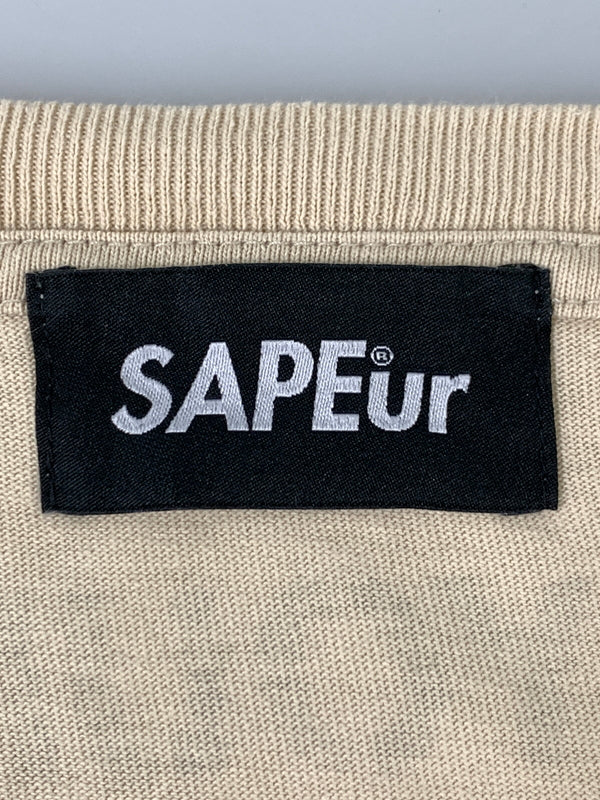【中古品】【メンズ】 SAPEUR サプール STENCIL LOGO SS TEE ステンシル ロゴ ショートスリーブ ティー 半袖 Tシャツ 142-260728-hu-28-min サイズ：表記なし カラー：ベージュ 万代Net店