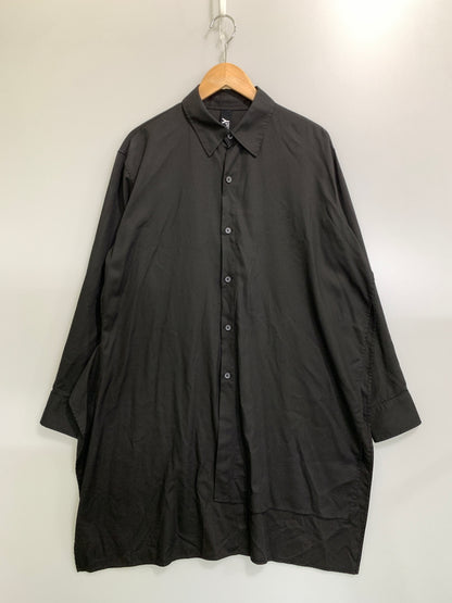 【中古品】【メンズ】 GROUND Y グラウンド ワイ TR VIYELLA ASYMMETERY SHIRT ティーアール ヴィエラ アシメトリー シャツ GM-B02-209 長袖 ロングスリーブ 140-260728-hu-09-min サイズ：3 カラー：ブラック 万代Net店