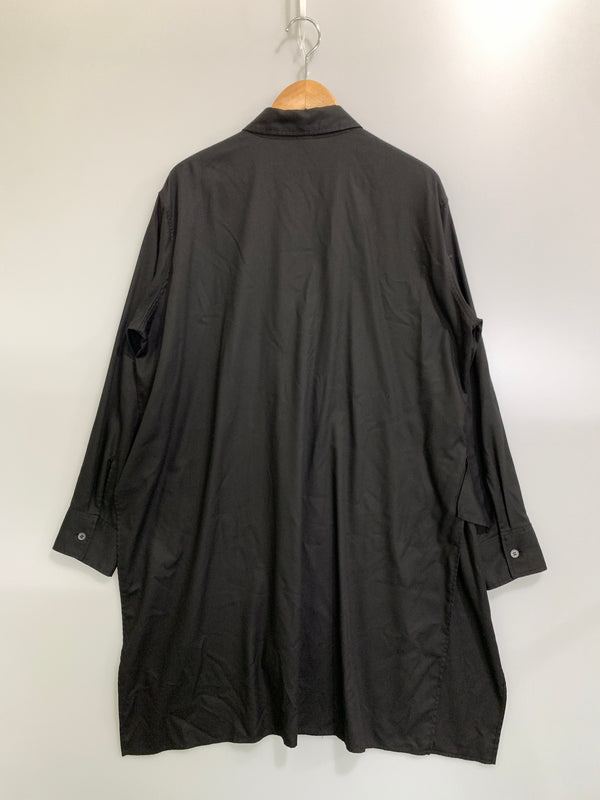 【中古品】【メンズ】 GROUND Y グラウンド ワイ TR VIYELLA ASYMMETERY SHIRT ティーアール ヴィエラ アシメトリー シャツ GM-B02-209 長袖 ロングスリーブ 140-260728-hu-09-min サイズ：3 カラー：ブラック 万代Net店