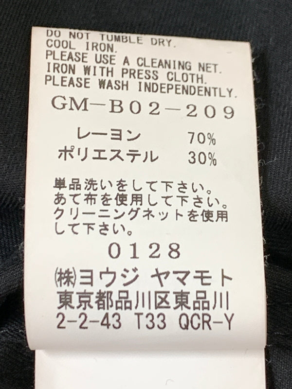 【中古品】【メンズ】 GROUND Y グラウンド ワイ TR VIYELLA ASYMMETERY SHIRT ティーアール ヴィエラ アシメトリー シャツ GM-B02-209 長袖 ロングスリーブ 140-260728-hu-09-min サイズ：3 カラー：ブラック 万代Net店