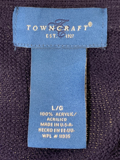 【中古品】【メンズ】 TOWN CRAFT タウンクラフト USA製 LS ACRYLIC CARDIGAN ロングスリーブ アクリル カーディガン ニット 146-260728-hu-17-min サイズ：L カラー：ネイビー系 万代Net店