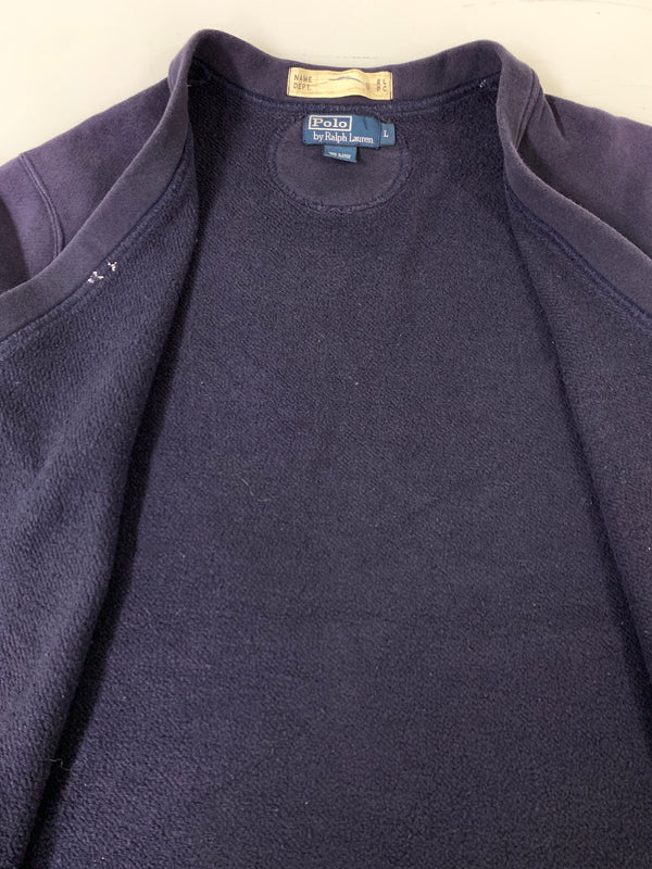 【中古品】【メンズ】 POLO RALPH LAUREN ポロ ラルフローレン 90S LS SWEAT CARDIGAN 90年代 ロングスリーブ スウェット カーディガン 146-260728-hu-18-min サイズ：L カラー：ネイビー(色あせ) 万代Net店