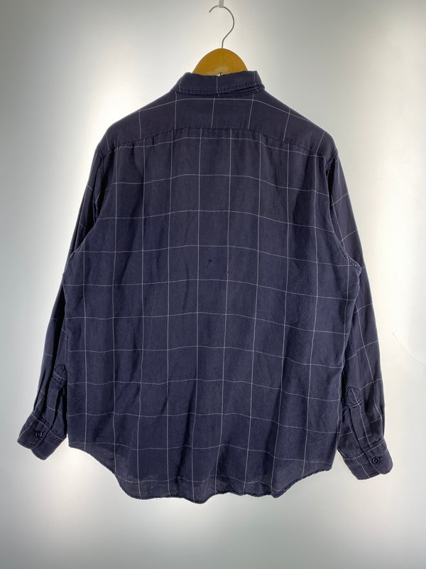 【中古品】【メンズ】 POLO RALPH LAUREN ポロ ラルフローレン 90S LS RAYON SHIRT 90年代 長袖 レーヨンシャツ トップス 146-260727-jt-03-min サイズ：M カラー：ネイビー 万代Net店