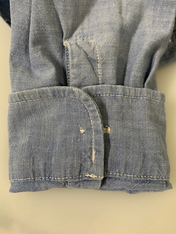 【中古品】【メンズ】 RRL ダブルアールエル LS シャンブレーシャツ ロングスリーブ 長袖シャツ 145-260728-hu-22-min サイズ：M カラー：ライトブルー系 万代Net店