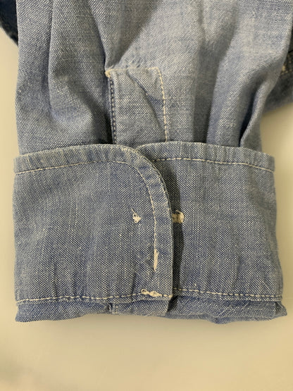 【中古品】【メンズ】 RRL ダブルアールエル LS シャンブレーシャツ ロングスリーブ 長袖シャツ 145-260728-hu-22-min サイズ：M カラー：ライトブルー系 万代Net店
