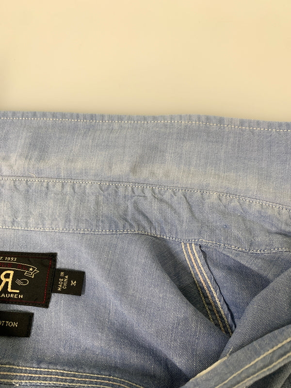 【中古品】【メンズ】 RRL ダブルアールエル LS シャンブレーシャツ ロングスリーブ 長袖シャツ 145-260728-hu-22-min サイズ：M カラー：ライトブルー系 万代Net店