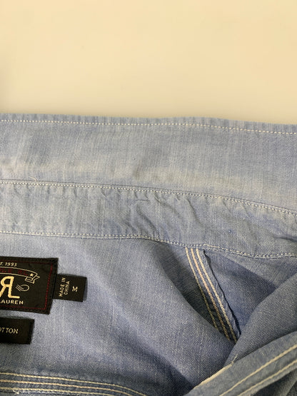 【中古品】【メンズ】 RRL ダブルアールエル LS シャンブレーシャツ ロングスリーブ 長袖シャツ 145-260728-hu-22-min サイズ：M カラー：ライトブルー系 万代Net店