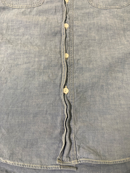 【中古品】【メンズ】 RRL ダブルアールエル LS シャンブレーシャツ ロングスリーブ 長袖シャツ 145-260728-hu-22-min サイズ：M カラー：ライトブルー系 万代Net店