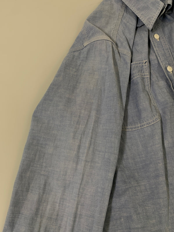 【中古品】【メンズ】 RRL ダブルアールエル LS シャンブレーシャツ ロングスリーブ 長袖シャツ 145-260728-hu-22-min サイズ：M カラー：ライトブルー系 万代Net店