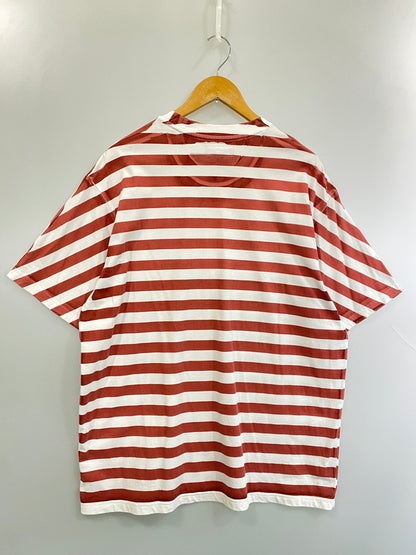 【中古品】【メンズ】 SUPREME シュプリーム 24SS OVER PRINT STRIPE S/S TEE オーバープリント ストライプ ショートスリーブTシャツ 半袖Tシャツ トップス 149-260731-yn-19-min サイズ：L カラー：ホワイト/レッド 万代Net店