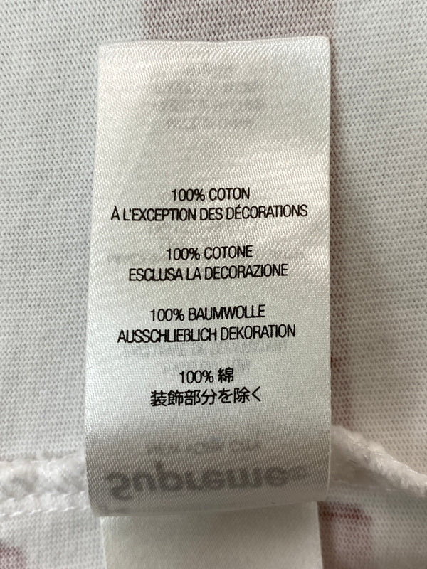 【中古品】【メンズ】 SUPREME シュプリーム 24SS OVER PRINT STRIPE S/S TEE オーバープリント ストライプ ショートスリーブTシャツ 半袖Tシャツ トップス 149-260731-yn-19-min サイズ：L カラー：ホワイト/レッド 万代Net店