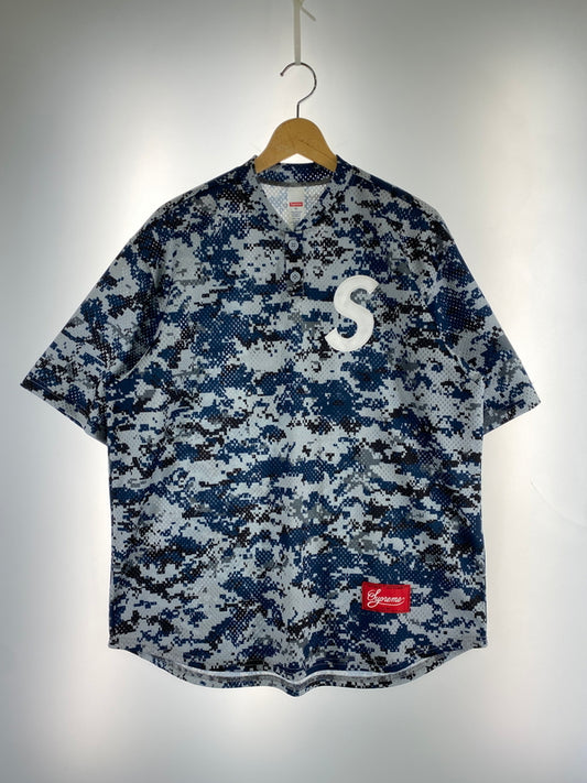 【中古品】【メンズ】 SUPREME SUPREME 25年 S LOGO BASEBALL HENLEY Sロゴ べースボール ヘンリー Tシャツ トップス 149-260727-jt-07-min サイズ：M カラー：ネイビー系デジカモ 万代Net店