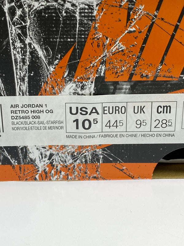 【中古品】【メンズ】 NIKE ナイキ DZ5485-008 AIR JORDAN 1 RETRO HIGH OG 靴 シューズ スニーカー 160-260729-AS-78-min サイズ：28.5cm カラー：BLACK/BLACK-SAIL-STARFISH 万代Net店
