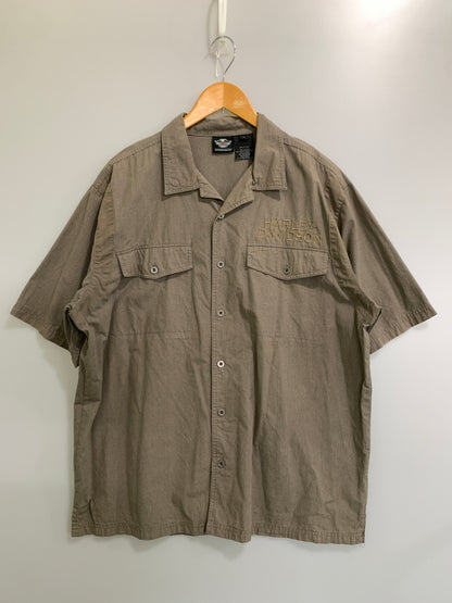 【中古品】【メンズ】 HARLEY DAVIDSON ハーレーダビッドソン S S SHIRT 半袖シャツ ショートスリーブ 146-260729-AS-11-min サイズ：XL カラー：グレージュ 万代Net店