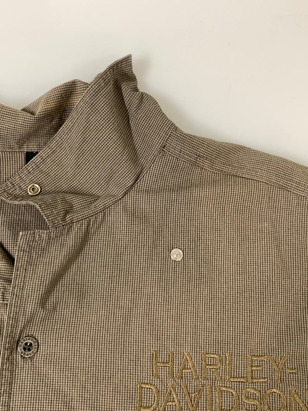 【中古品】【メンズ】 HARLEY DAVIDSON ハーレーダビッドソン S S SHIRT 半袖シャツ ショートスリーブ 146-260729-AS-11-min サイズ：XL カラー：グレージュ 万代Net店