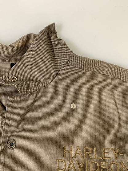 【中古品】【メンズ】 HARLEY DAVIDSON ハーレーダビッドソン S S SHIRT 半袖シャツ ショートスリーブ 146-260729-AS-11-min サイズ：XL カラー：グレージュ 万代Net店
