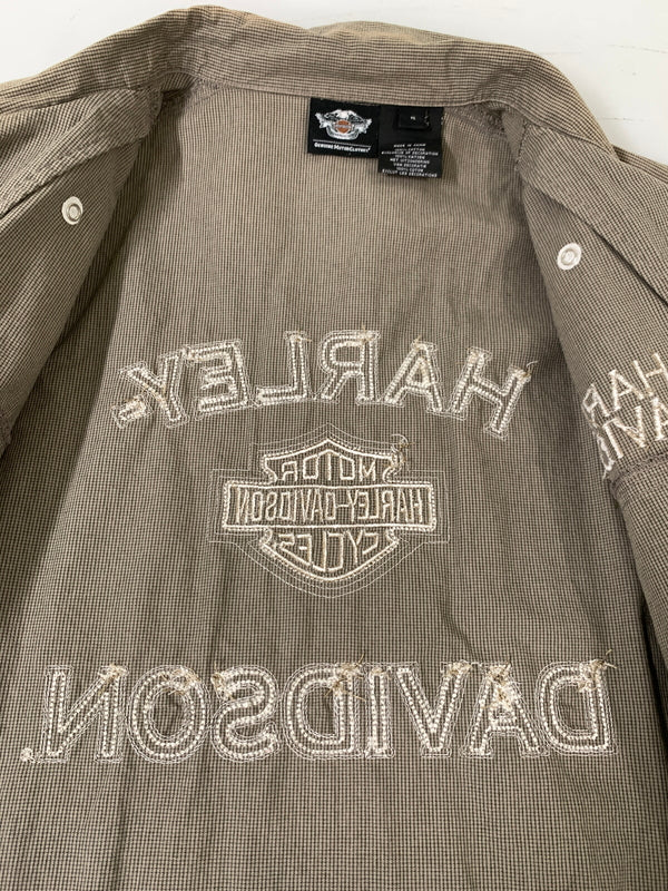 【中古品】【メンズ】 HARLEY DAVIDSON ハーレーダビッドソン S S SHIRT 半袖シャツ ショートスリーブ 146-260729-AS-11-min サイズ：XL カラー：グレージュ 万代Net店