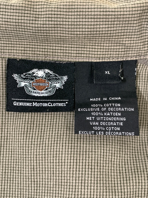 【中古品】【メンズ】 HARLEY DAVIDSON ハーレーダビッドソン S S SHIRT 半袖シャツ ショートスリーブ 146-260729-AS-11-min サイズ：XL カラー：グレージュ 万代Net店