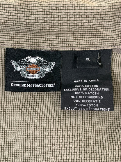 【中古品】【メンズ】 HARLEY DAVIDSON ハーレーダビッドソン S S SHIRT 半袖シャツ ショートスリーブ 146-260729-AS-11-min サイズ：XL カラー：グレージュ 万代Net店