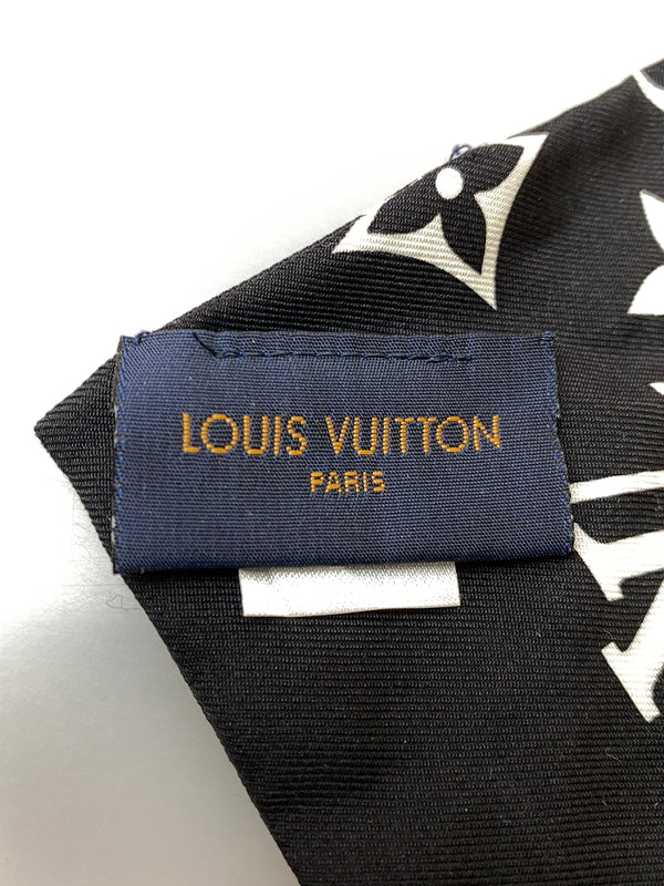 【中古品】【レディース】 LOUIS VUITTON ルイ・ヴィトン M78656 バンドー モノグラム コンフィデンシャル スカーフ 179-260729-AS-54-min カラー：ブラック/ホワイト 万代Net店