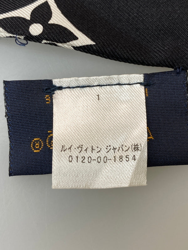 【中古品】【レディース】 LOUIS VUITTON ルイ・ヴィトン M78656 バンドー モノグラム コンフィデンシャル スカーフ 179-260729-AS-54-min カラー：ブラック/ホワイト 万代Net店