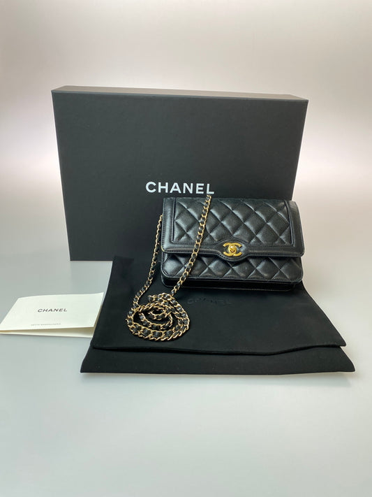 【中古品】【レディース】 CHANEL シャネル マトラッセ クラシック チェーンウォレット ショルダーバッグ カバン 180-260729-AS-48-min カラー：ブラック 万代Net店