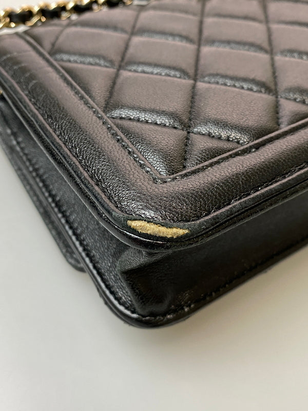 【中古品】【レディース】 CHANEL シャネル マトラッセ クラシック チェーンウォレット ショルダーバッグ カバン 180-260729-AS-48-min カラー：ブラック 万代Net店