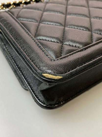 【中古品】【レディース】 CHANEL シャネル マトラッセ クラシック チェーンウォレット ショルダーバッグ カバン 180-260729-AS-48-min カラー：ブラック 万代Net店