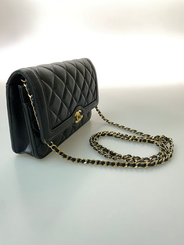 【中古品】【レディース】 CHANEL シャネル マトラッセ クラシック チェーンウォレット ショルダーバッグ カバン 180-260729-AS-48-min カラー：ブラック 万代Net店