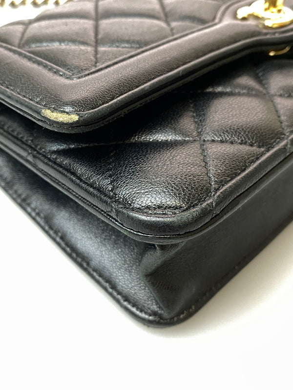 【中古品】【レディース】 CHANEL シャネル マトラッセ クラシック チェーンウォレット ショルダーバッグ カバン 180-260729-AS-48-min カラー：ブラック 万代Net店
