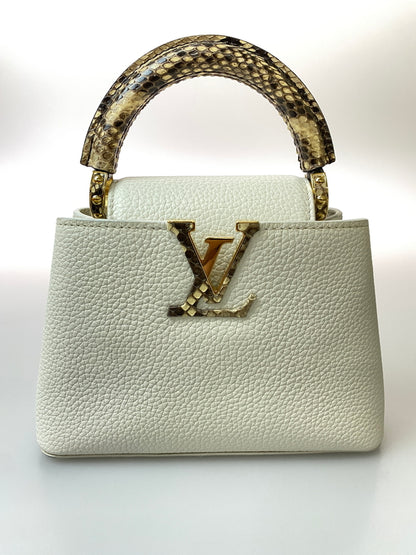 【中古品】【レディース】 LOUIS VUITTON ルイ・ヴィトン N98477 カプシーヌMINI トリヨン ハンドバッグ カバン 179-260729-AS-50-min カラー：ホワイト 万代Net店