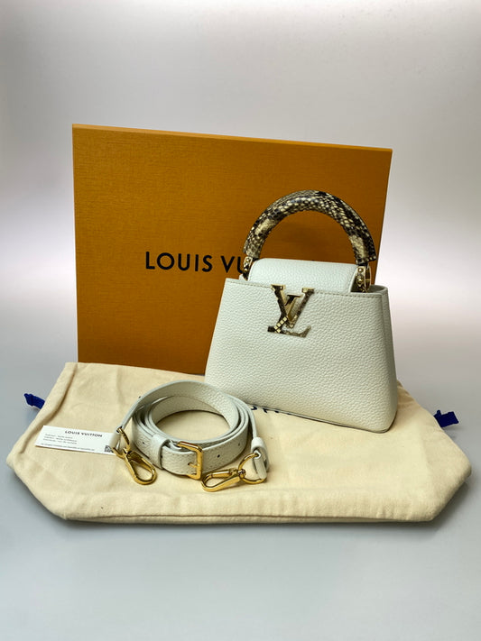 【中古品】【レディース】 LOUIS VUITTON ルイ・ヴィトン N98477 カプシーヌMINI トリヨン ハンドバッグ カバン 179-260729-AS-50-min カラー：ホワイト 万代Net店