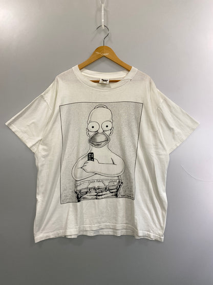 【現状渡し品】【メンズ】 THE SIMPSONS HOMER ザシンプソンズ ホーマー COUCH POTATO ショートスリーブTシャツ 半袖Tシャツ トップス 146-260731-yn-32-min サイズ：XL カラー：ホワイト 万代Net店