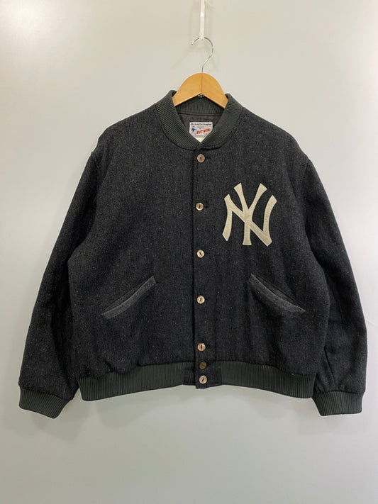 【中古品】【メンズ】 BUTWIN バトウィン 80-90's NEW YORK YANKEES WOOL STADIUM JACKET 80-90年代 ウール スタジアムジャケット スタジャン アウター 146-260731-yn-15-min サイズ：M カラー：ダークグレー 万代Net店