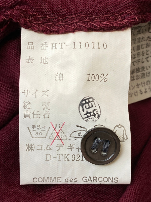 【中古品】【メンズ】 COMME DES GARCONS HOMME コムデギャルソンオム 90's POLO SHIRT 90年代 田中オム ポロシャツ 半袖 トップス 140-260731-yn-27-min サイズ：表記なし 下記参照 カラー：ワインレッド 万代Net店