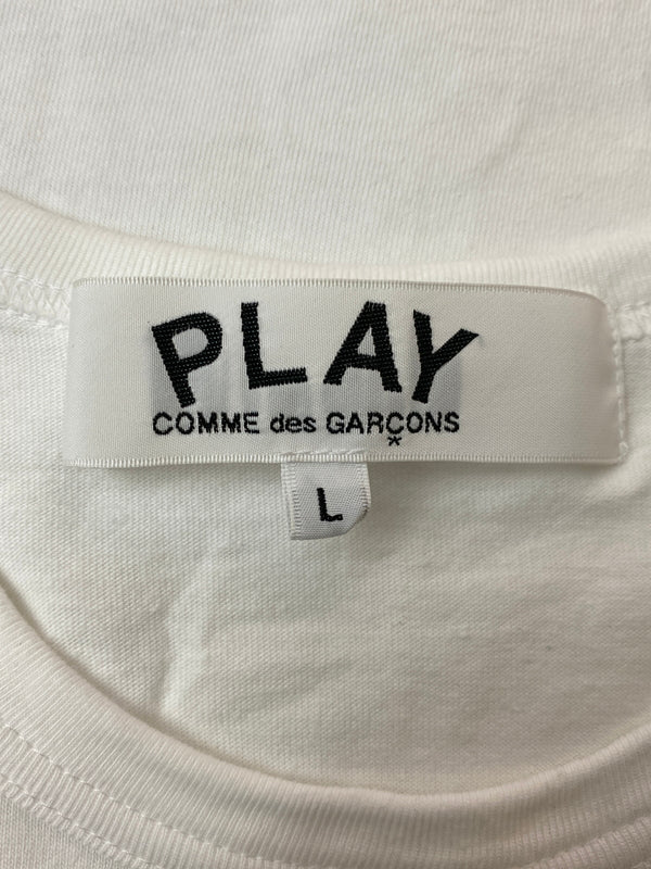 【中古品】【メンズ】 PLAY COMME DES GARCONS プレイコムデギャルソン CAMO HEART TEE AX-T242 カモハートTシャツ 半袖Tシャツ トップス 140-260731-yn-01-min サイズ：L カラー：ホワイト 万代Net店