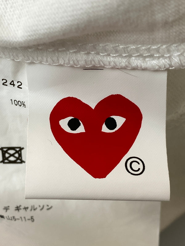 【中古品】【メンズ】 PLAY COMME DES GARCONS プレイコムデギャルソン CAMO HEART TEE AX-T242 カモハートTシャツ 半袖Tシャツ トップス 140-260731-yn-01-min サイズ：L カラー：ホワイト 万代Net店
