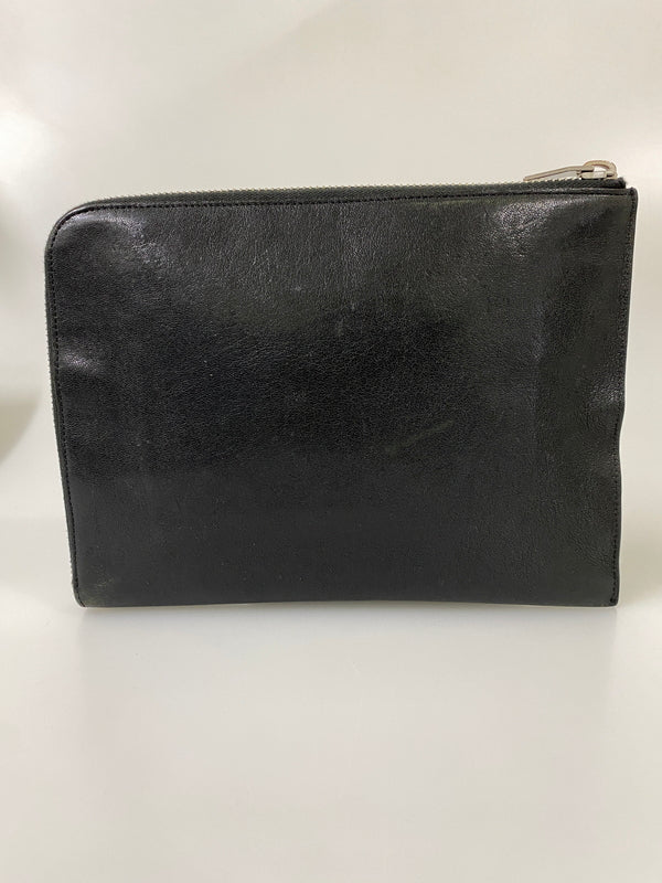 【現状渡し品】【メンズ/レディース】 SAINT LAURENT サンローラン レザークラッチバッグ 手持ち用 バッグ カバン 180-260731-em-92-min カラー：ブラック 万代Net店