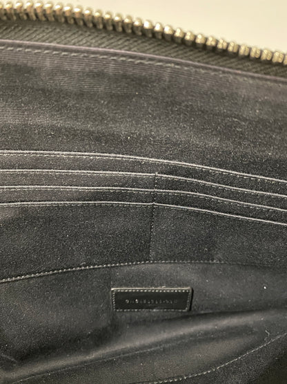 【現状渡し品】【メンズ/レディース】 SAINT LAURENT サンローラン レザークラッチバッグ 手持ち用 バッグ カバン 180-260731-em-92-min カラー：ブラック 万代Net店