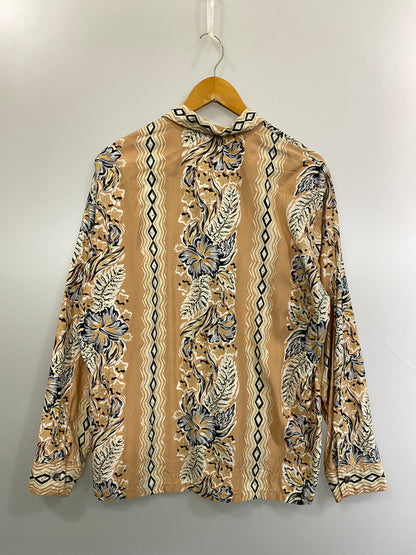 【中古品】【メンズ】 DELUXEWARE デラックスウエア RAYON L/S SHIRT レーヨン ロングスリーブ シャツ 長袖シャツ トップス 145-260731-yn-24-min サイズ：US M カラー：オレンジベージュ 万代Net店