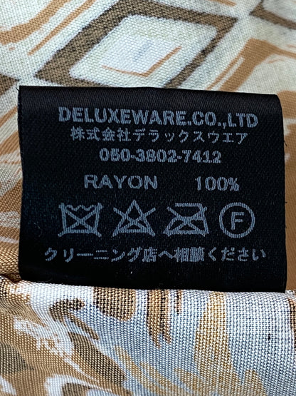 【中古品】【メンズ】 DELUXEWARE デラックスウエア RAYON L/S SHIRT レーヨン ロングスリーブ シャツ 長袖シャツ トップス 145-260731-yn-24-min サイズ：US M カラー：オレンジベージュ 万代Net店